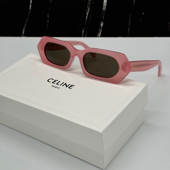NEW CL40243I 72J CELINE PINK GREY GEOMETRIC WOMEN CELINE SUNGLASSES - Picture 2 of 12